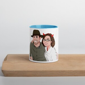 Our Faces on a Mug with Color Inside