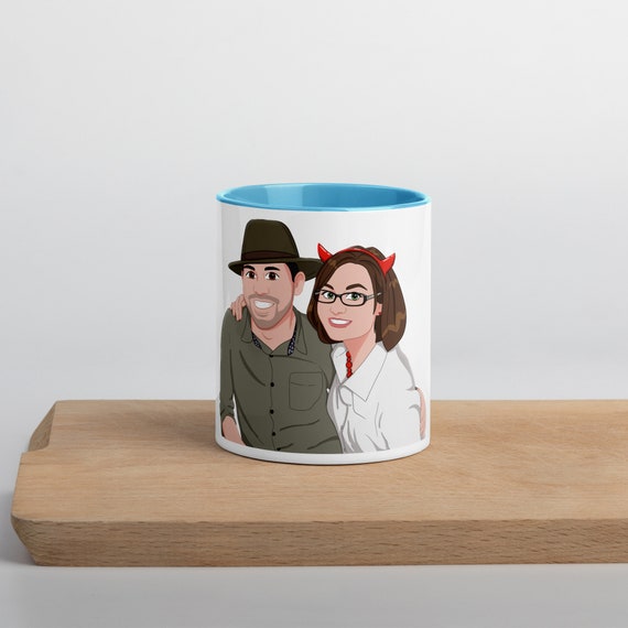 Our Faces on a Mug with Color Inside