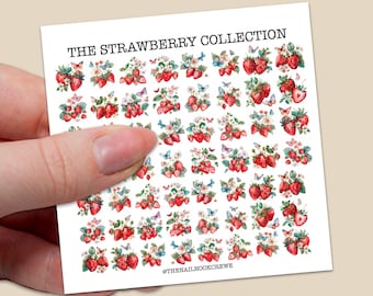 The strawberry collection water slide nail decals