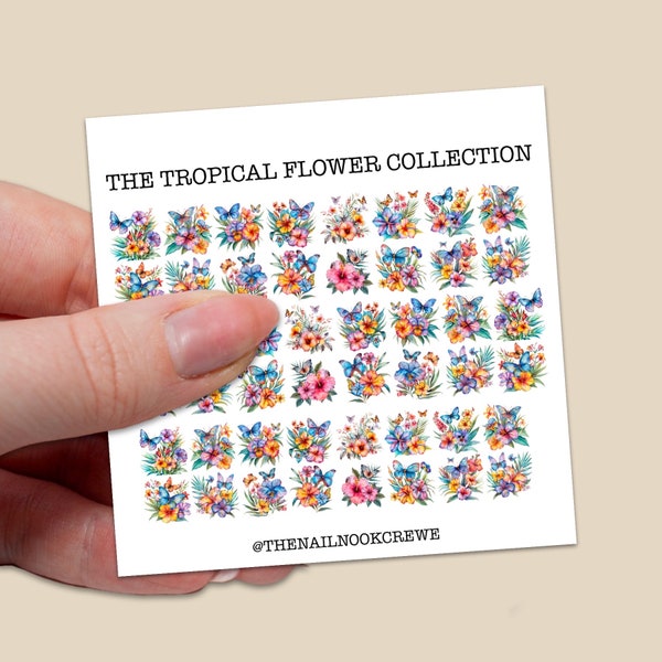 Stickers pour toboggan aquatique Collection de fleurs tropicales