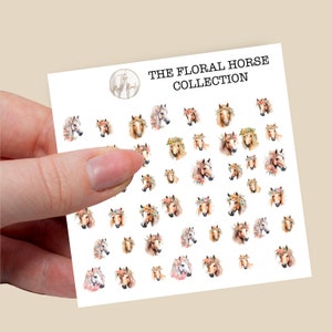 Floral horse water slide nail decals