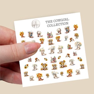 The cow girl collection water slide nail decals