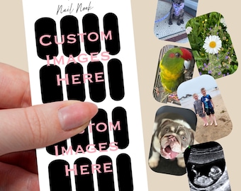 Décalcomanies complètes personnalisées pour ongles vos photos Nail art décalcomanies à l'eau famille bébé scan amis animaux de compagnie