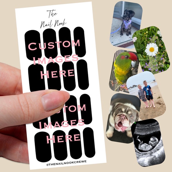 Custom Full Nail Decals your photos Nail Art Water Transfers family baby scan friends pets