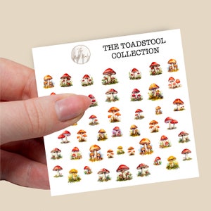 Toadstool mushroom fairy tale water slide nail decals