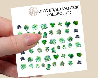 Shamrock Clover Leaf St Patrick’s day Irish water slide nail decals