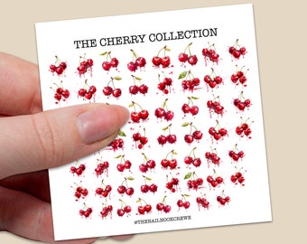 The cherry collection water slide nail decals