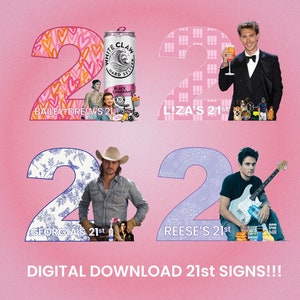 21st Birthday Sign Digital File