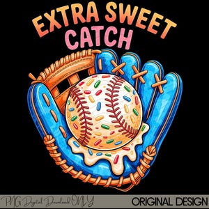 Baseball Ice Cream Drip PNG: Sweet Sporty Sublimation (Digital Download)