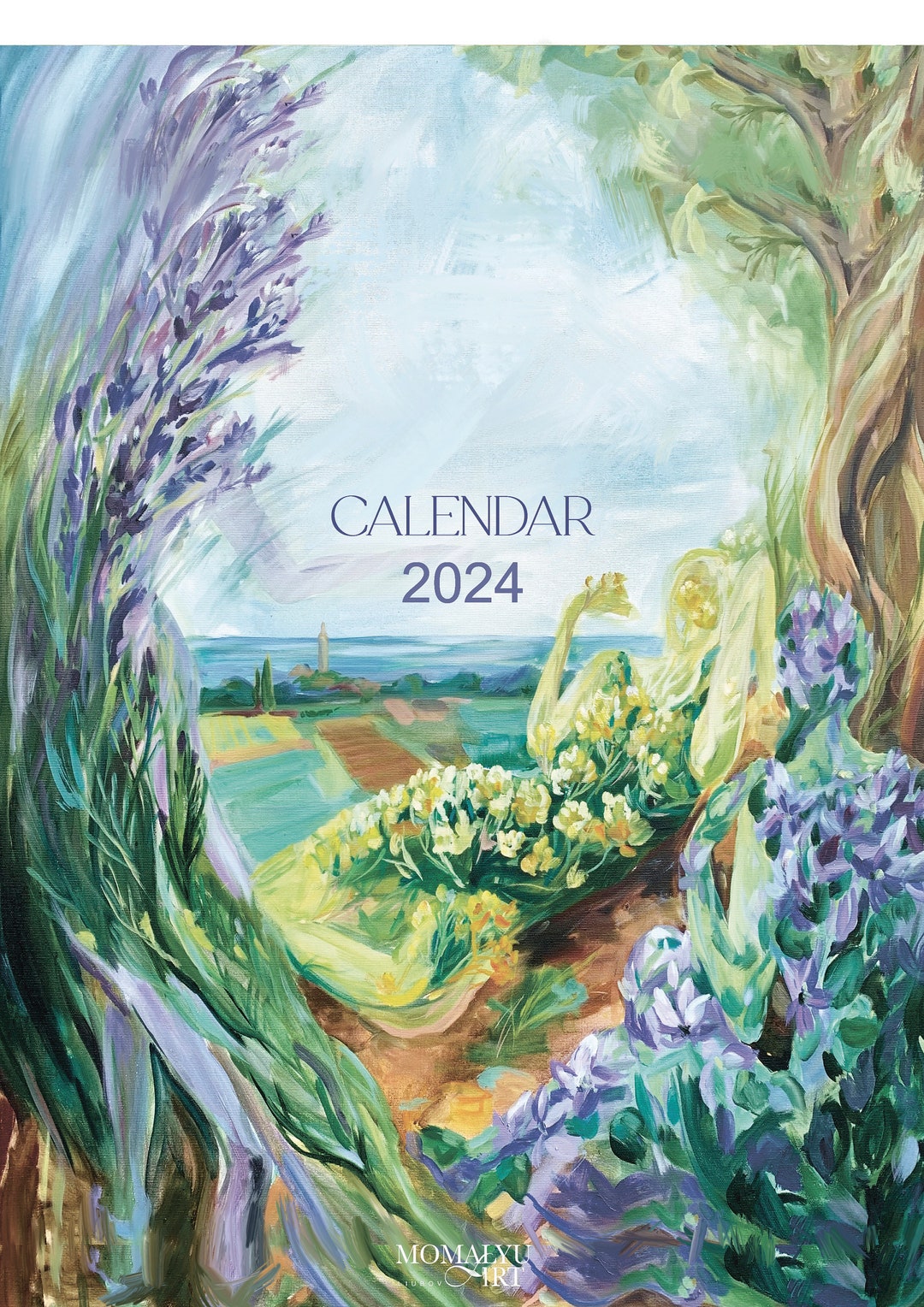 Floral Wall Art Calendar 2024 by Artist. Starts on Monday - Etsy