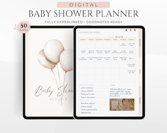 Baby Shower Planner | Event Planner, Party Planning Template, Baby Shower Checklist Organizer, Guest List Tracker, GoodNotes Digital Planner