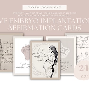 Set of 24 IVF Affirmation Cards | embryo implantation affirmations | positive ivf support | mindful fertility affirmations | ivf mama gift
