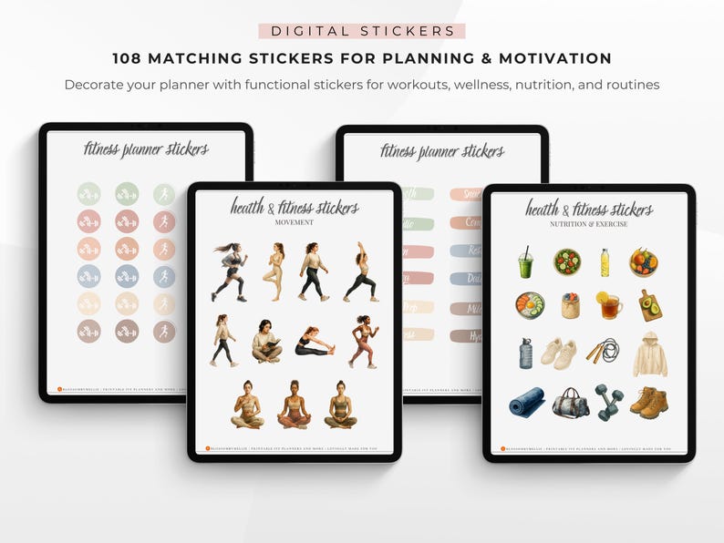 Digital Fitness Planner, Weight Tracker, Exercise Planner, Undated Fitness Journal, Workout Planner, Calorie Tracker, Meal Planner GoodNotes image 7
