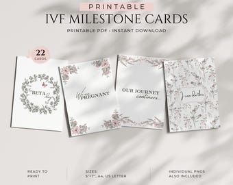 Tarjetas de hitos de FIV / Tarjetas del viaje de la FIV, Rastreador de hitos de fertilidad, Tarjetas fotográficas de FIV, Tarjetas de FIV imprimibles, Regalo de FIV (descarga digital)