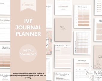 ivf planner | ivf journal | ivf diary | ttc planner  | ttc journal | ivf gift | printable ivf planner | fertility planner | ivf calendar