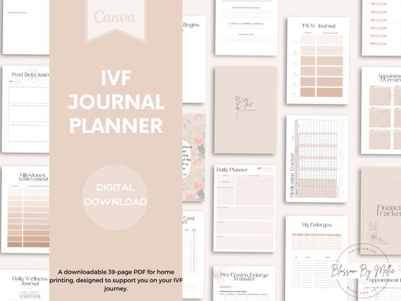ivf planner | ivf journal | ivf diary | ttc planner  | ttc journal | ivf gift | printable ivf planner | fertility planner | ivf calendar