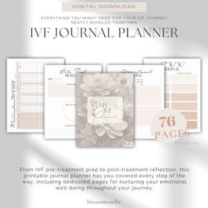 ivf planner | ivf journal | ivf journey | ttc planner | ttc journal | ivf gift | printable ivf planner | fertility planner | ivf calendar