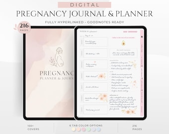 Pregnancy Planner & Journal | Pregnancy Tracker, Pregnancy Calendar, Baby Memory Book, First Time Mom Gift, GoodNotes Planner