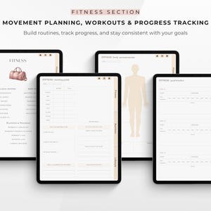 Digital Fitness Planner, Weight Tracker, Exercise Planner, Undated Fitness Journal, Workout Planner, Calorie Tracker, Meal Planner GoodNotes image 4