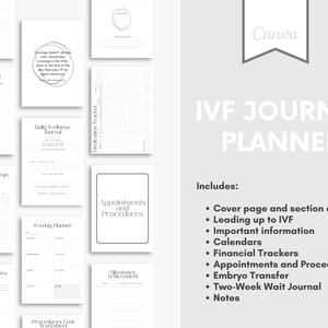 planificateur de FIV | journal fiv | journal de fiv | planificateur ttc | revue ttc | cadeau fiv | planificateur de FIV imprimable | planificateur de fertilité | calendrier fiv image 3