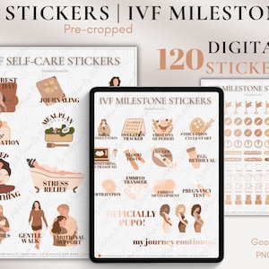 120 adesivi digitali IVF / Goodnotes / adesivi pianificatore IVF / adesivi digitali IVF / adesivi fertilità / adesivi digitali / pretagliati