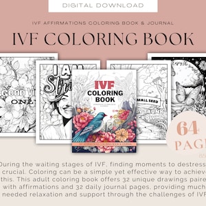 IVF Coloring Book | Printable IVF Coloring Pages, Fertility Coloring Book, Adult Coloring, ttc printable, ivf digital download,  IVF gift