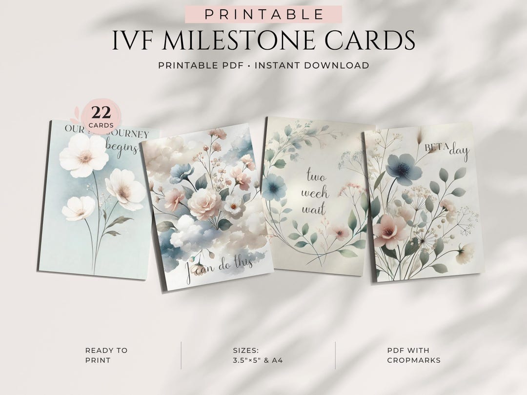 IVF Milestone Cards | Printable IVF Cards, Fertility Treatment ...
