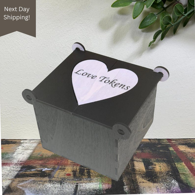 Ignite connection and spice things up with this handmade wooden Love Token box! Includes heart-shaped tokens featuring flirty, fun, and intimate prompts. The laser-cut box opens to reveal a stash of spicy surprises—perfect for wedding gifts, anniversaries, Valentine’s Day, or just because. Ships next day!