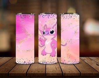 Pink angel tumbler design