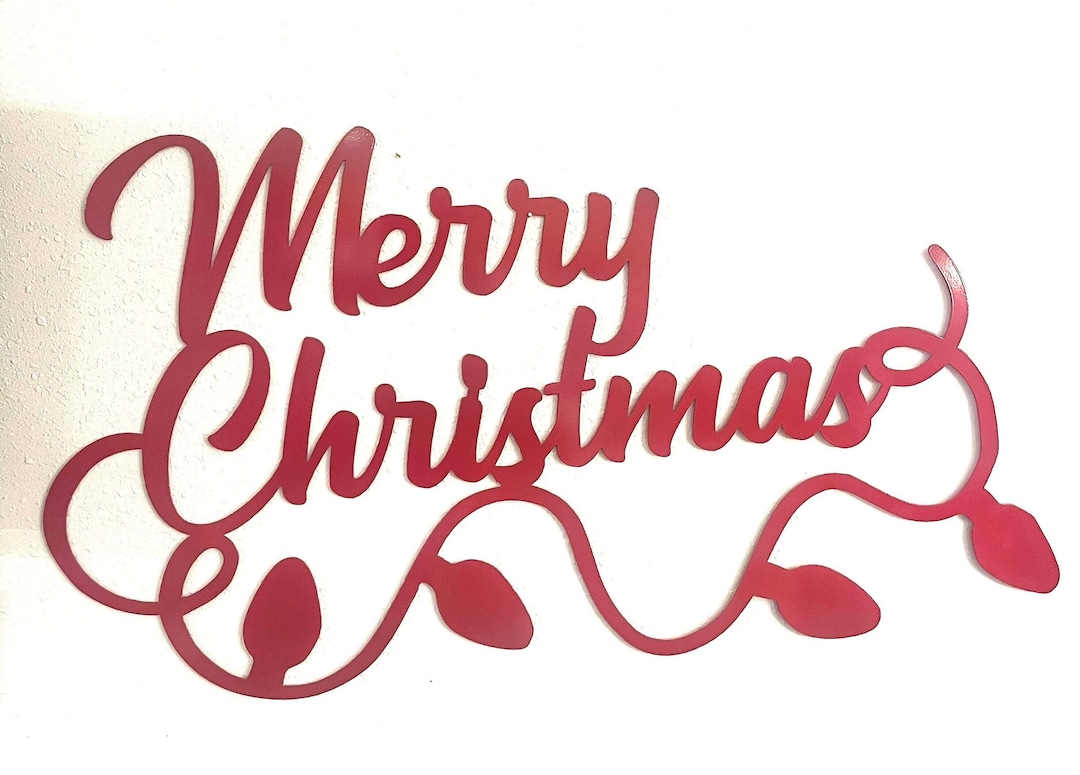 Merry Christmas Metal Sign, Christmas Lights, Outdoor Sign Etsy