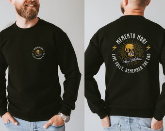 Momento Mori Sweatshirt, Stoizismus Sweatshirt, Philosophie Sweatshirt, Stoiker Sweatshirt, Schädelkopf, Tod Wisdom Hoodie UNISEX Geschenk für Stoiker