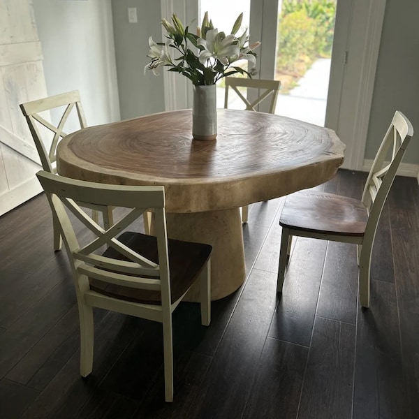 Live Edge Round Dining Table Etsy