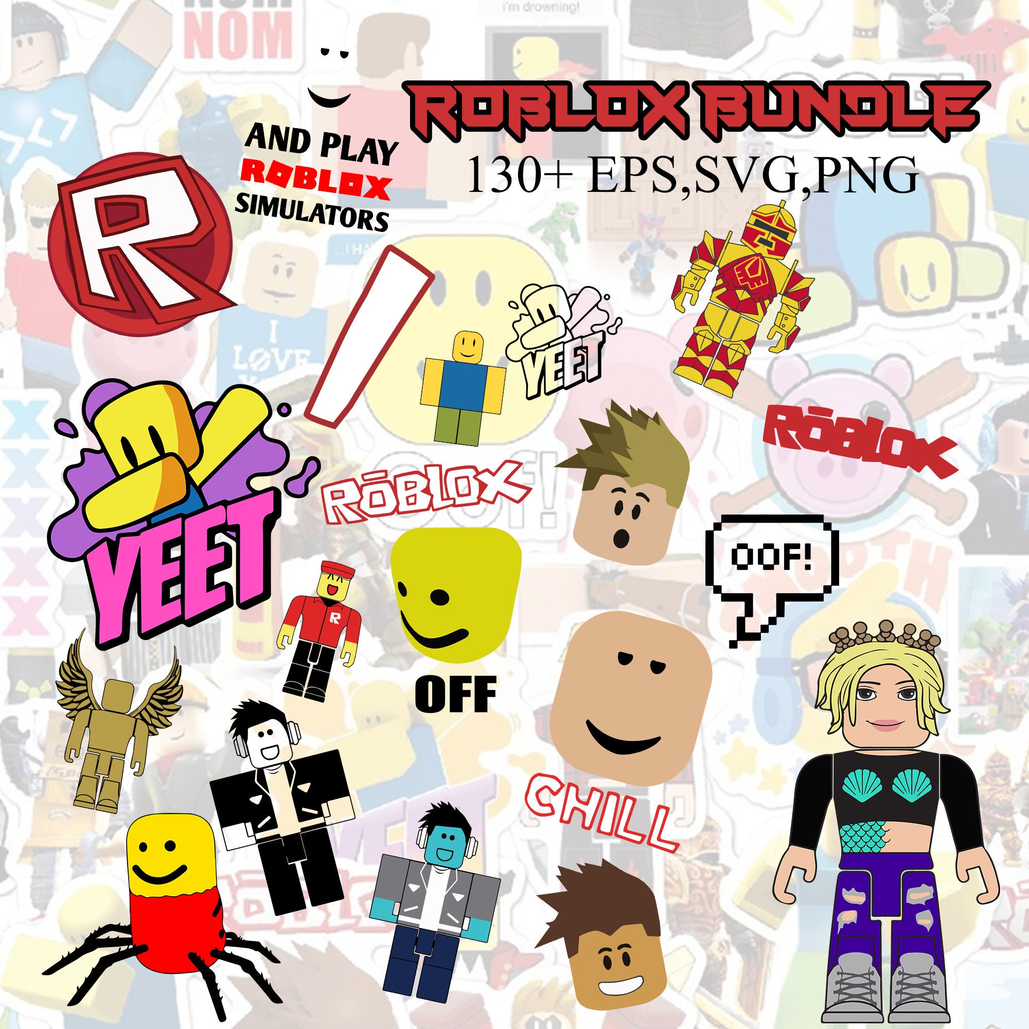 Roblox Mega Bundle Svg, Roblox Svg, Roblox Cartoon Svg, Inst