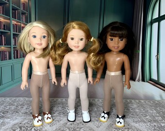 Beige Stretch Tights for 14" Dolls, Pantihose for Wellie Wishers
