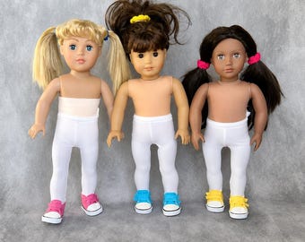 White Stretch Doll Tights for 18–19 Inch Dolls, Fits American Girl, Our Generation, Madame Alexander, Journey Girls and Similar Dolls