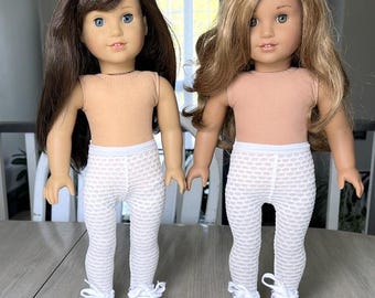 Medias elásticas texturizadas blancas para muñecas: aptas para muñecas American Girl de 18 a 19 pulgadas