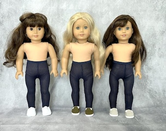 Medias elásticas de malla azul oscuro para muñecas de 18 a 19 pulgadas, pantimedias de tamaño perfecto para American Girl, Our Generations, Madame Alexander