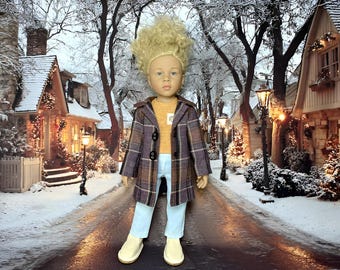 Conjunto para muñecas Gotz Happy Kids: abrigo, suéter y jersey hechos a mano para muñecas de 50 cm (19")