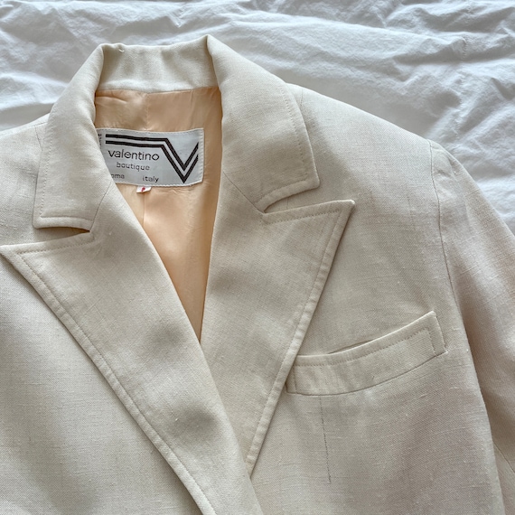 Vintage Valentino White Linen Blazer — Early to M… - image 3