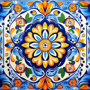 Decorative custom tile for home design wall and floor vintage Mexican custom handmade image 1