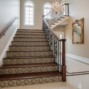 Siena Terra Medallion Decorative Ceramic Tile, Patterned Backsplash Tile, Luxury Wall Tile, Kitchen and Bathroom Tile, Designer Decorative image 6
