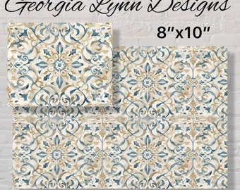 Decorative custom tile for home design wall and floor vintage rustic Tuscan Italian handmade