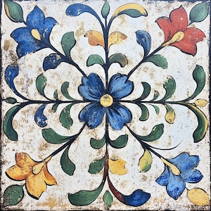 Kitchen bathroom backsplash tile floor tile custom tile vintage farmhouse rustic ceramic tile bathroom tile shower tile mexican tile T1107