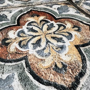 Siena Terra Medallion Decorative Ceramic Tile, Patterned Backsplash Tile, Luxury Wall Tile, Kitchen and Bathroom Tile, Designer Decorative image 8