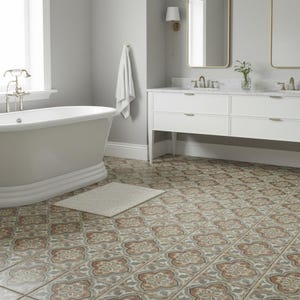 Siena Terra Medallion Decorative Ceramic Tile, Patterned Backsplash Tile, Luxury Wall Tile, Kitchen and Bathroom Tile, Designer Decorative image 4