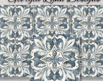 Custom designed elegant decorative ceramic tile.