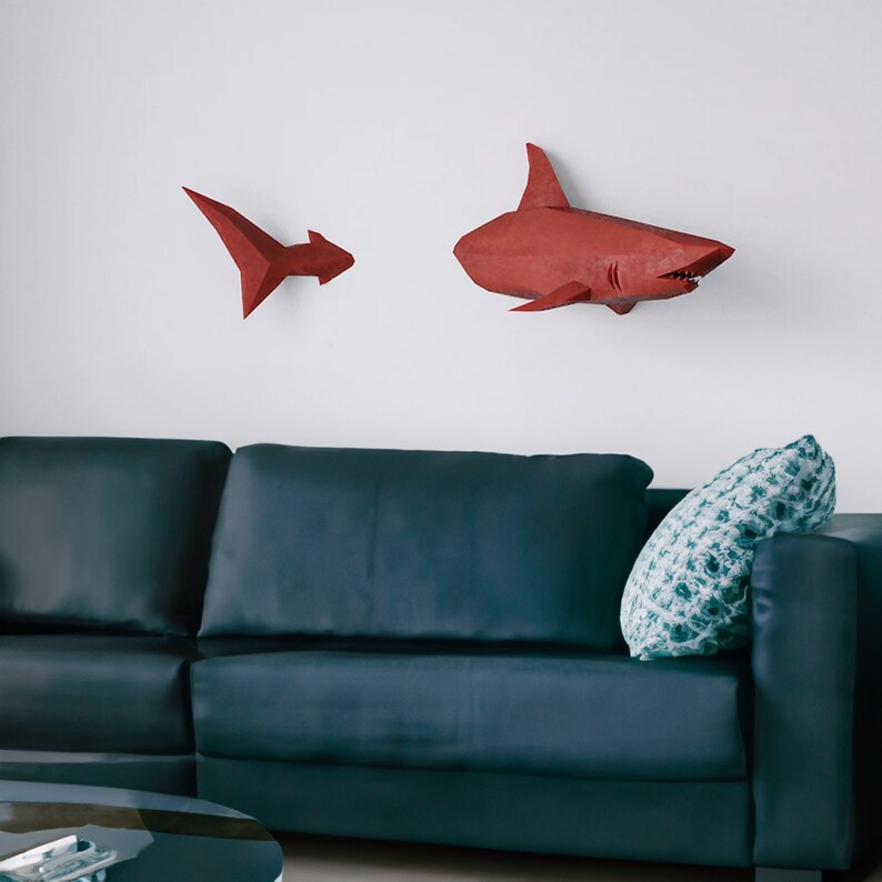 Swimming on the Wall 3D Shark Wall Decor the Shark is Etsy