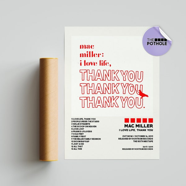 I Love Life Thank You Poster - Etsy