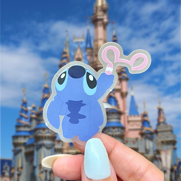 Stitch Drawing Transparent Sticker, Disney Sticker, Decal, Water Bottle, Laptop Sticker, Stitch Sticker, Lilo and Stitch, Disney Lover, Deco