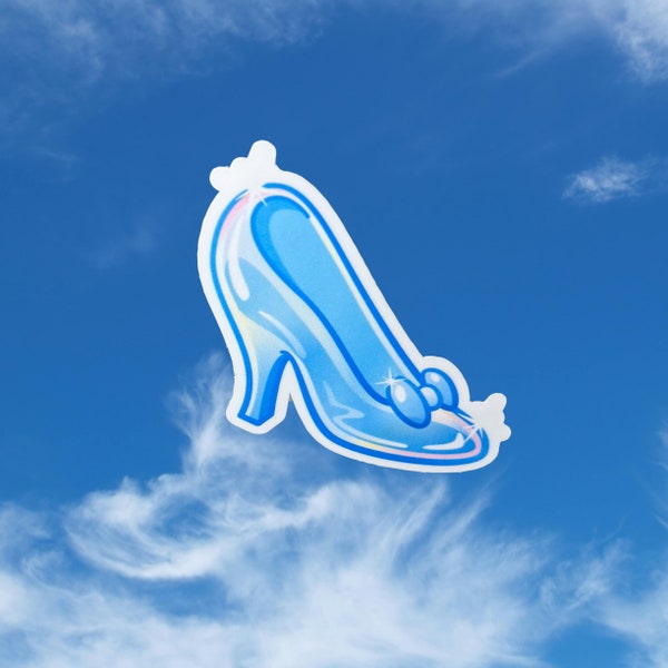 Cinderella Glass Shoe Sticker, Disney Laptop Sticker, Princess Cinderella Vinyl Sticker, Decal, Water Bottle, Laptop